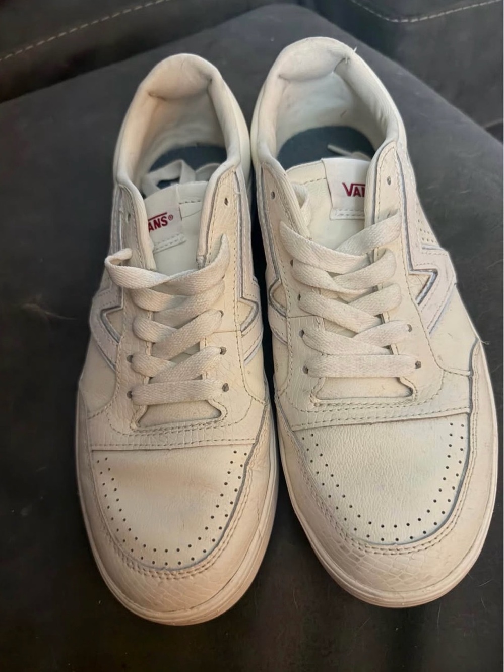 Vans White Low-Top Leather Sneakers